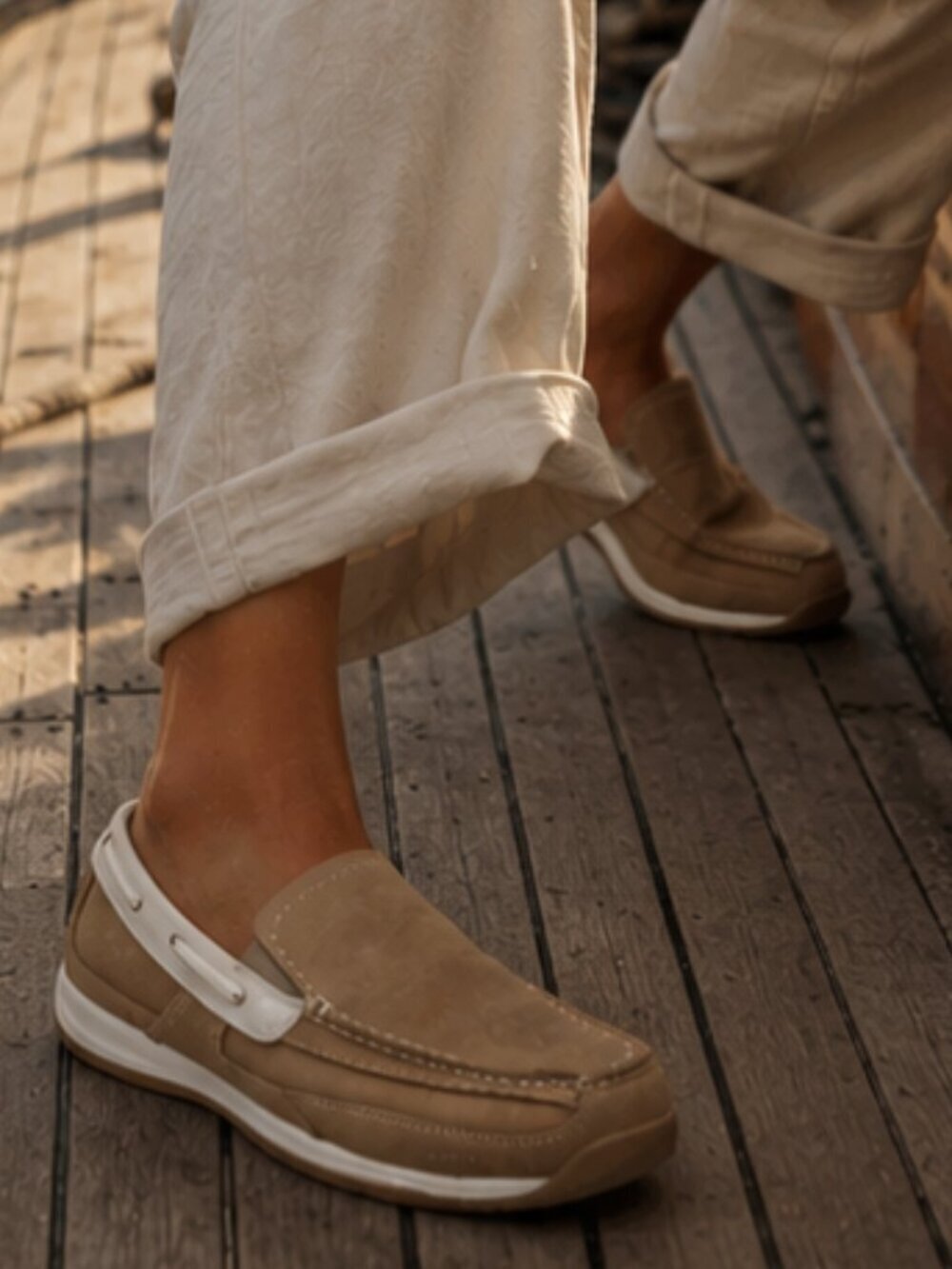Rockport Works Sailing Club Cream Tan Leather Steel Toe Cap Safety Boat Shoe